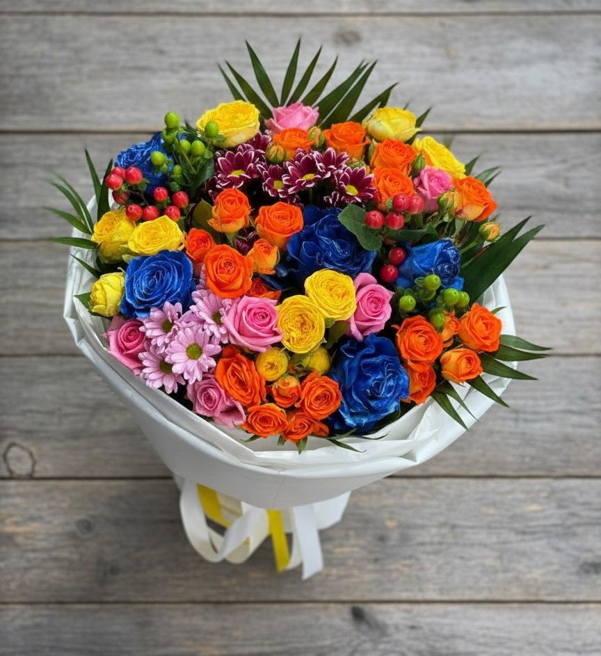 Букет цветов из: Розы и Хризантемы в Юдино Республика Татарстан