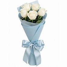 Букет 5 Белых роз Проуд в Юдино Республика Татарстан