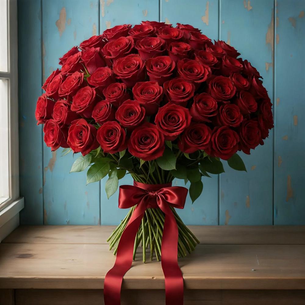 Букет Красные розы Блэк Меджик в Юдино Республика Татарстан