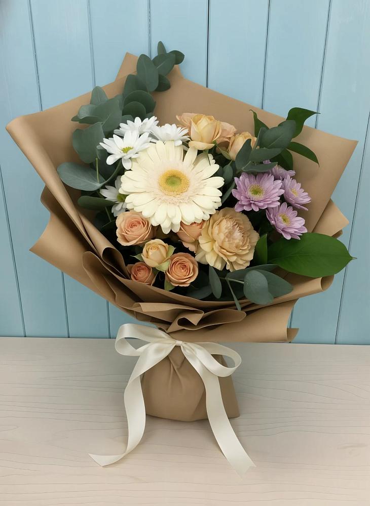Букет цветов из: Герберы и Хризантемы в Юдино Республика Татарстан