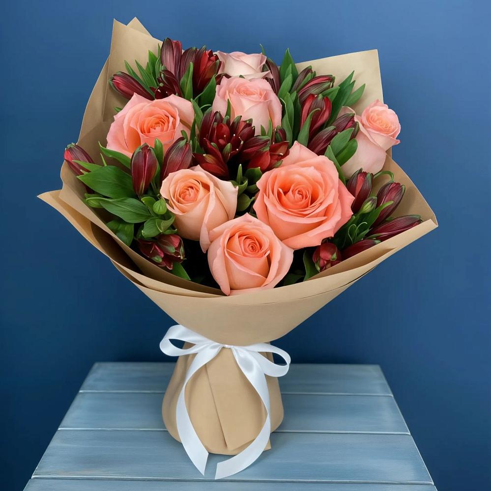 Букет цветов из: Розы и Альстромерии в Юдино Республика Татарстан