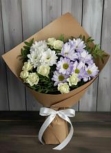 Букет цветов из:  Хризантемы и Розы в Юдино Республика Татарстан