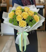 Букет цветов из:  Хризантемы и Розы в Юдино Республика Татарстан