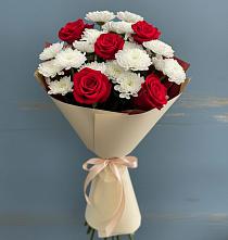 Букет цветов из:  Розы и Хризантемы в Юдино Республика Татарстан