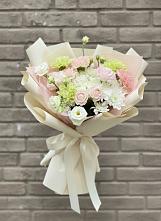 Букет цветов из:  Гвоздики, Розы, Лизиантусы и Хризантемы в Юдино Республика Татарстан