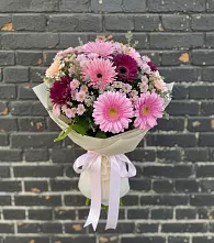 Букет цветов из:  Герберы и Хризантемы в Юдино Республика Татарстан