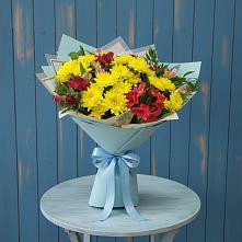 Букет цветов из:  Альстромерии и Хризантемы в Юдино Республика Татарстан
