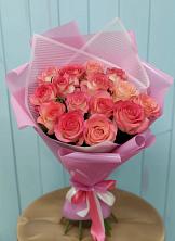 Букет 15 Розовых роз Равель в Юдино Республика Татарстан